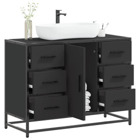 Armario de lavabo de baño madera ingeniería negro 80x33x60 cm de , Muebles de baño - Ref: Foro24-849279, Precio: 120,07 €, De...
