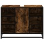 Armario lavabo baño madera ingeniería roble ahumado 80x33x60 cm de , Muebles de baño - Ref: Foro24-849291, Precio: 74,46 €, D...