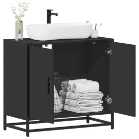 Mueble baño para lavabo madera ingeniería negro 65 x 33 x 60 cm de , Muebles de baño - Ref: Foro24-849264, Precio: 71,11 €, D...