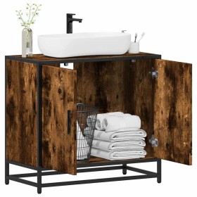 Mueble de baño para lavabo roble ahumado 65x33x60 cm de , Muebles de baño - Ref: Foro24-849266, Precio: 55,55 €, Descuento: %