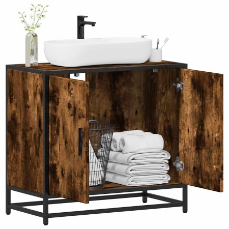 Mueble de baño para lavabo roble ahumado 65x33x60 cm de , Muebles de baño - Ref: Foro24-849266, Precio: 55,55 €, Descuento: %
