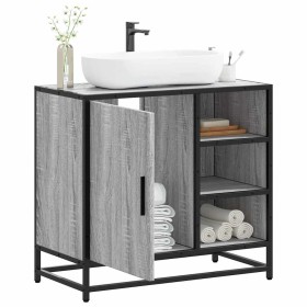 Mueble lavabo baño madera contrachapada sonoma gris 65x33x60 cm de , Muebles de baño - Ref: Foro24-849287, Precio: 78,21 €, D...
