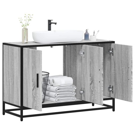 Armario lavabo baño madera ingeniería gris Sonoma 90x33x60 cm de , Muebles de baño - Ref: Foro24-849272, Precio: 86,89 €, Des...