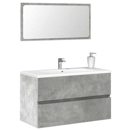 Armario de baño con espejo madera de ingeniería gris hormigón de , Muebles de baño - Ref: Foro24-856376, Precio: 70,69 €, Des...