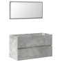 Armario de baño con espejo madera de ingeniería gris hormigón de , Muebles de baño - Ref: Foro24-856376, Precio: 70,69 €, Des...