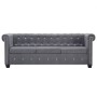Sofá chesterfield de 3 plazas de terciopelo 199x75x72 cm gris en Sofás | Comprar online en Foru.es