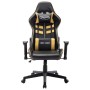 Silla de gaming de cuero sintético negro y dorado de vidaXL, Sillones para videojuegos - Ref: Foro24-20504, Precio: 167,84 €,...