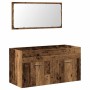 Mueble de baño con espejo de madera antigua madera ingeniería de , Muebles de baño - Ref: Foro24-856381, Precio: 93,90 €, Des...