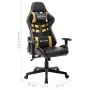 Silla de gaming de cuero sintético negro y dorado de vidaXL, Sillones para videojuegos - Ref: Foro24-20504, Precio: 165,32 €,...