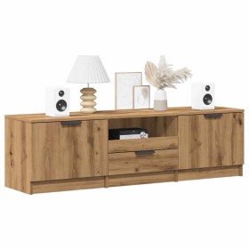 Mueble de TV madera de ingeniería roble artisan 140x35x40 cm de , Muebles TV - Ref: Foro24-856851, Precio: 105,91 €, Descuent...