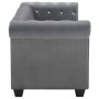 Sofá chesterfield de 3 plazas de terciopelo 199x75x72 cm gris en Sofás | Comprar online en Foru.es