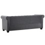 Sofá chesterfield de 3 plazas de terciopelo 199x75x72 cm gris en Sofás | Comprar online en Foru.es