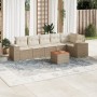 Set sofás de jardín 7 piezas y cojines ratán sintético beige en Conjuntos de jardín | Comprar online en Foru.es