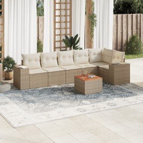 Set sofás de jardín 7 piezas y cojines ratán sintético beige en Conjuntos de jardín | Comprar online en Foru.es