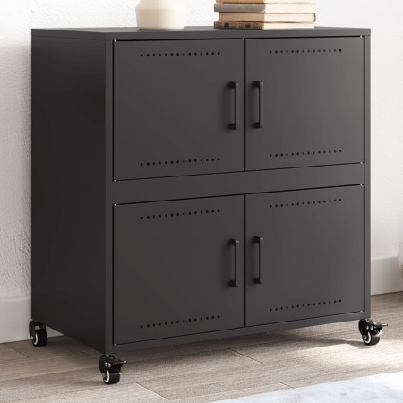 Aparador de acero negro 68x39x72 cm de , Aparadores - Ref: Foro24-846650, Precio: 101,40 €, Descuento: %