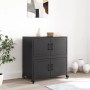 Aparador de acero negro 68x39x72 cm de , Aparadores - Ref: Foro24-846650, Precio: 101,40 €, Descuento: %