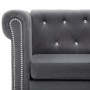 Sofá chesterfield de 3 plazas de terciopelo 199x75x72 cm gris en Sofás | Comprar online en Foru.es