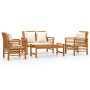 Set de muebles de jardín 4 pzs y cojines madera maciza acacia de vidaXL, Conjuntos de jardín - Ref: Foro24-3058094, Precio: 5...
