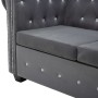 Sofá chesterfield de 3 plazas de terciopelo 199x75x72 cm gris en Sofás | Comprar online en Foru.es