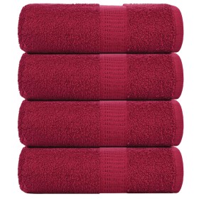 Toallas 4 uds 100% algodón burdeos 30x30 cm 360 gsm de , Toallas - Ref: Foro24-136729, Precio: 13,07 €, Descuento: %