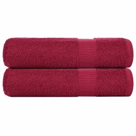 Toallas de mano 2 uds 100% algodón burdeos 50x100 cm 360 gsm de , Toallas - Ref: Foro24-136734, Precio: 19,40 €, Descuento: %
