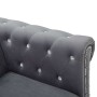 Sofá chesterfield de 3 plazas de terciopelo 199x75x72 cm gris en Sofás | Comprar online en Foru.es
