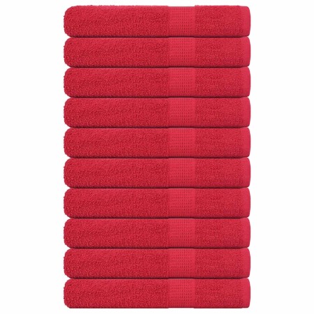 Toallas 10 uds rojo 100x200 cm 360 gsm 100% algodón de , Toallas - Ref: Foro24-136940, Precio: 132,51 €, Descuento: %