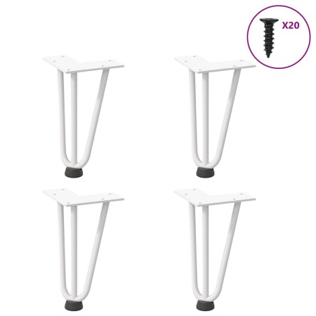 Patas de mesa tipo horquilla 4 uds acero macizo blanco 20 cm de , Patas para mesas - Ref: Foro24-4012433, Precio: 37,75 €, De...