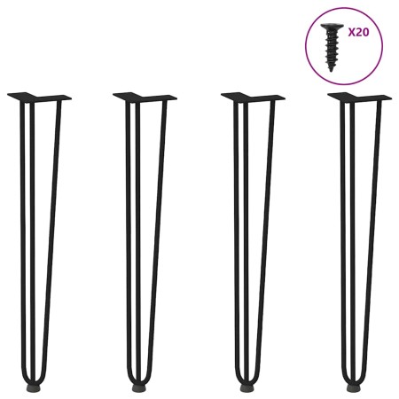 Patas de mesa tipo horquilla 4 uds acero macizo negro 72 cm de , Patas para mesas - Ref: Foro24-4012444, Precio: 55,64 €, Des...