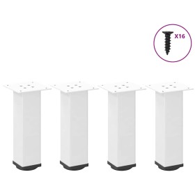 Patas para mesa de centro 4 uds acero blanco 42-44 cm de , Patas para mesas - Ref: Foro24-4012465, Precio: 68,35 €, Descuento: %