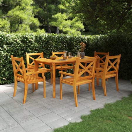 Juego de comedor de jardín 7 piezas madera maciza de acacia de vidaXL, Conjuntos de jardín - Ref: Foro24-3058004, Precio: 650...