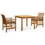 Set comedor de jardín 3 pzas y cojines madera maciza de acacia de vidaXL, Conjuntos de jardín - Ref: Foro24-3058084, Precio: ...