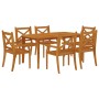Juego de comedor de jardín 7 piezas madera maciza de acacia de vidaXL, Conjuntos de jardín - Ref: Foro24-3058004, Precio: 650...