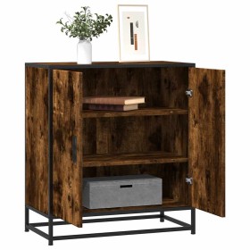 Aparador madera ingeniería y metal roble ahumado 68x35x76 cm de , Aparadores - Ref: Foro24-848966, Precio: 74,86 €, Descuento: %