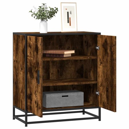 Aparador madera ingeniería y metal roble ahumado 68x35x76 cm de , Aparadores - Ref: Foro24-848966, Precio: 74,86 €, Descuento: %