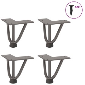 Patas mesa tipo horquilla 4 uds acero macizo acero natural 10cm de , Patas para mesas - Ref: Foro24-4012431, Precio: 29,38 €,...