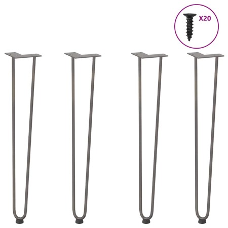 Patas mesa tipo horquilla 4 uds acero macizo acero natural 72cm de , Patas para mesas - Ref: Foro24-4012427, Precio: 58,00 €,...