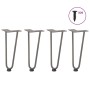 Patas mesa tipo horquilla 4 uds acero macizo acero natural 30cm de , Patas para mesas - Ref: Foro24-4012419, Precio: 39,19 €,...