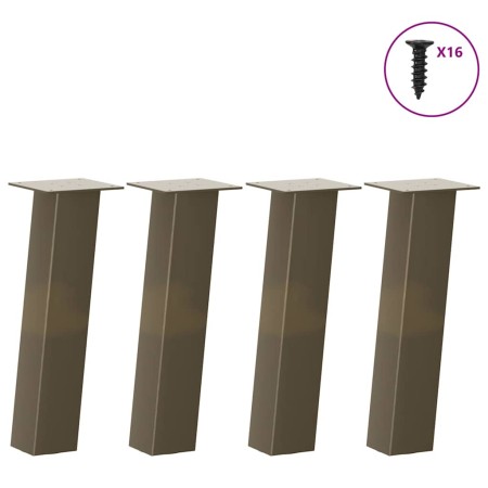 Patas para mesa de centro 4 uds acero acero natural 42 cm de , Patas para mesas - Ref: Foro24-4012503, Precio: 69,41 €, Descu...