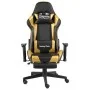 Silla gaming giratoria con reposapiés PVC dorado de vidaXL, Sillones para videojuegos - Ref: Foro24-20498, Precio: 188,14 €, ...