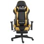 Silla gaming giratoria con reposapiés PVC dorado de vidaXL, Sillones para videojuegos - Ref: Foro24-20498, Precio: 191,24 €, ...