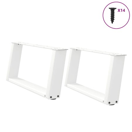 Patas de mesa de centro forma U 2uds acero blanco 60x(30-31) cm de , Patas para mesas - Ref: Foro24-4012749, Precio: 69,05 €,...