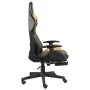 Silla gaming giratoria con reposapiés PVC dorado de vidaXL, Sillones para videojuegos - Ref: Foro24-20498, Precio: 188,14 €, ...