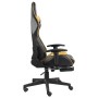Silla gaming giratoria con reposapiés PVC dorado de vidaXL, Sillones para videojuegos - Ref: Foro24-20498, Precio: 191,24 €, ...