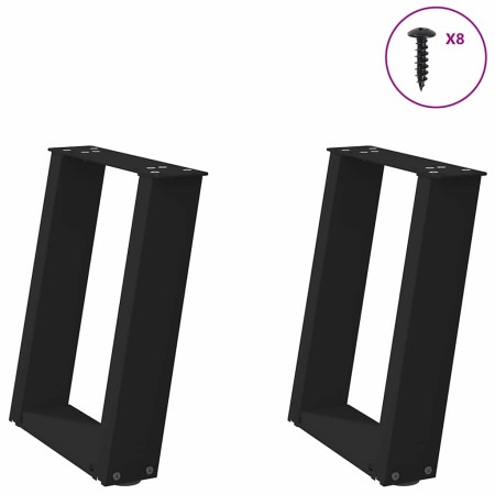Patas de mesa de centro forma U 2uds acero negro 28x(42-43) cm de , Patas para mesas - Ref: Foro24-4012756, Precio: 49,08 €, ...