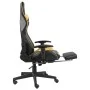 Silla gaming giratoria con reposapiés PVC dorado de vidaXL, Sillones para videojuegos - Ref: Foro24-20498, Precio: 188,14 €, ...