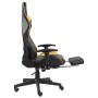 Silla gaming giratoria con reposapiés PVC dorado de vidaXL, Sillones para videojuegos - Ref: Foro24-20498, Precio: 191,24 €, ...