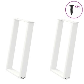 Patas para mesa de comedor en forma de U 2 uds acero blanco de , Patas para mesas - Ref: Foro24-4012789, Precio: 98,82 €, Des...