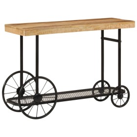 Mesa consola madera maciza de mango y hierro 112x36x76 cm de , Mesas auxiliares - Ref: Foro24-353332, Precio: 193,21 €, Descu...