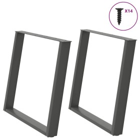 Patas para mesa comedor forma U 2uds antracita 100x(72-73) cm de , Patas para mesas - Ref: Foro24-4012806, Precio: 109,76 €, ...